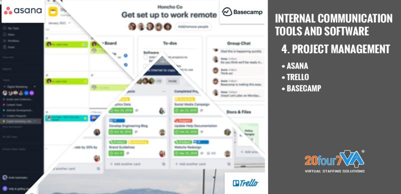 top project management software used by virtual assistants - 20four7VA