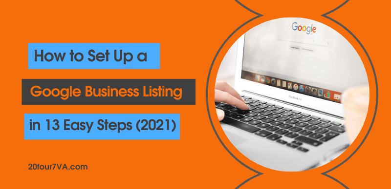 blog header image for an article called how to set up a google business listing in 13 easy steps
