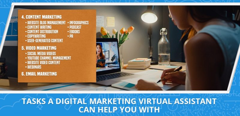 image for the subheading tasks a digital marketing virtual assistant can help you with 2 by 20four7VA.com