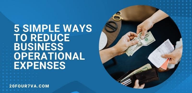 Header image with the text 5 simple ways to reduce business operational expenses