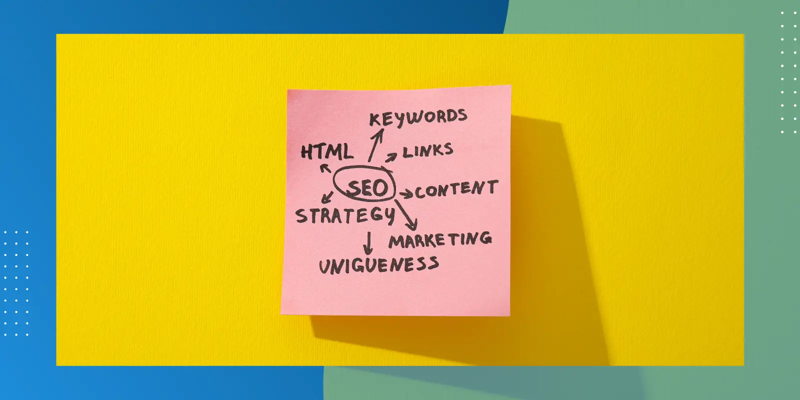 Image of a note with text about the role of a virtual SEO assistant