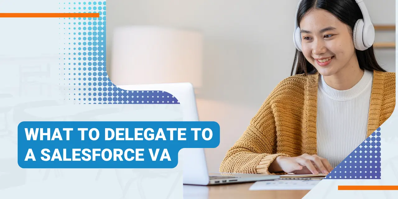 Salesforce virtual assistant working with headphones