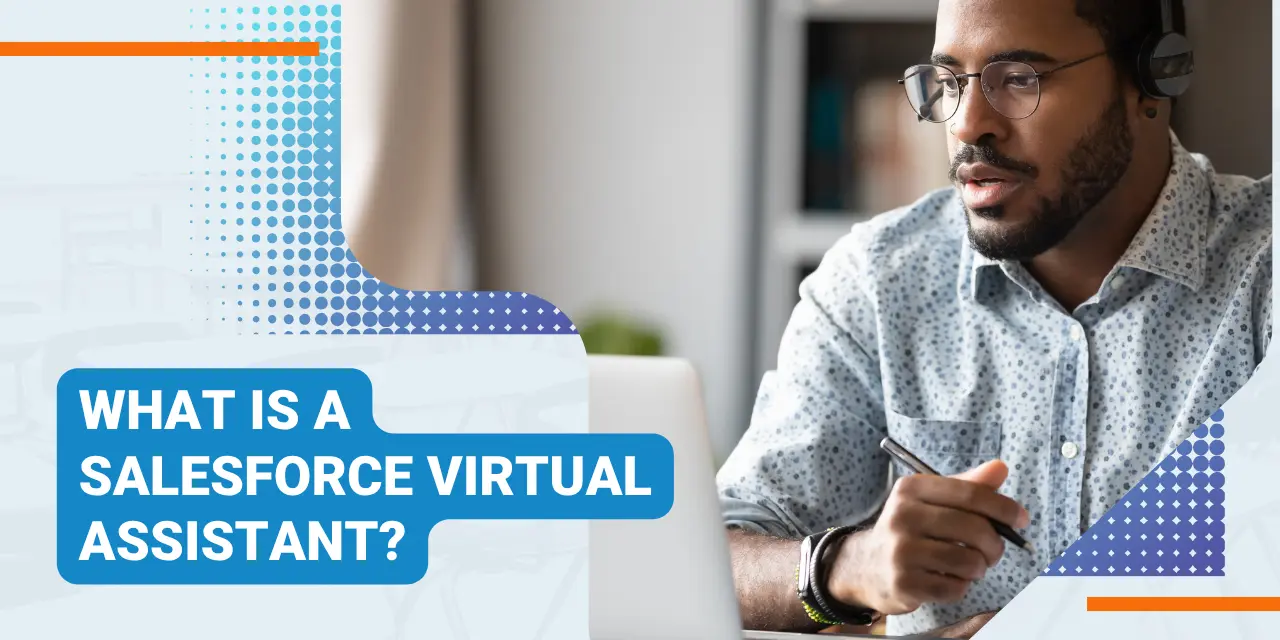 Salesforce virtual assistant working on laptop