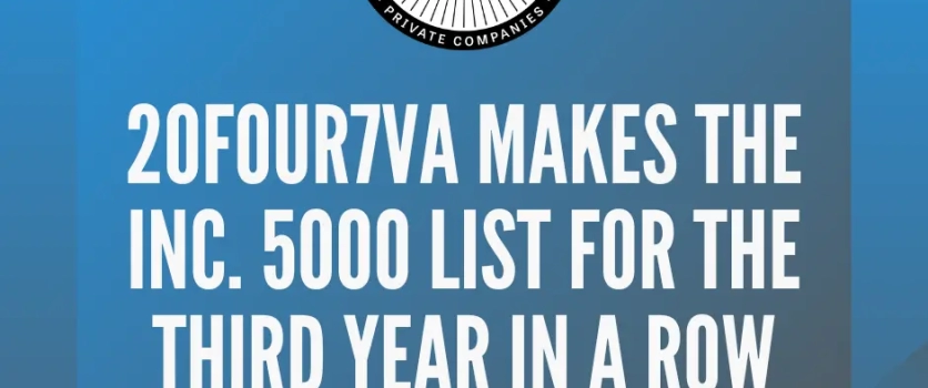 20four7VA is on the Inc. 5000 list for the third year in a row