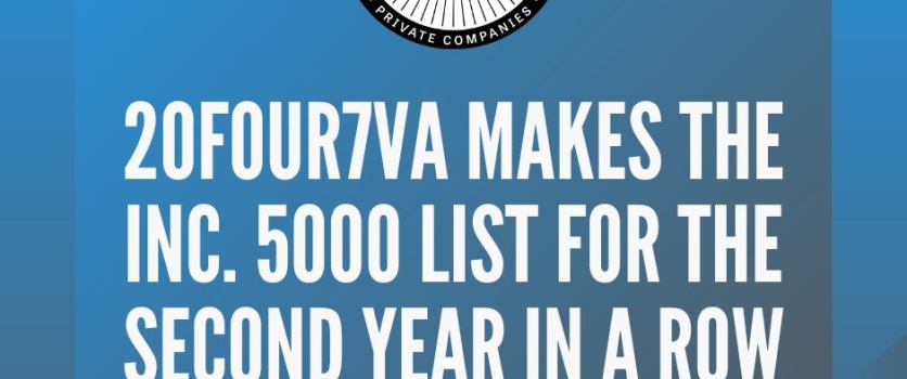 20four7VA Makes The Inc. 5000 List For The Second Year in a Row